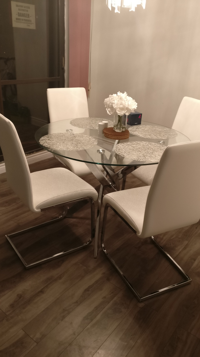 Modern Glass Dining Table with Chairs - photo 2