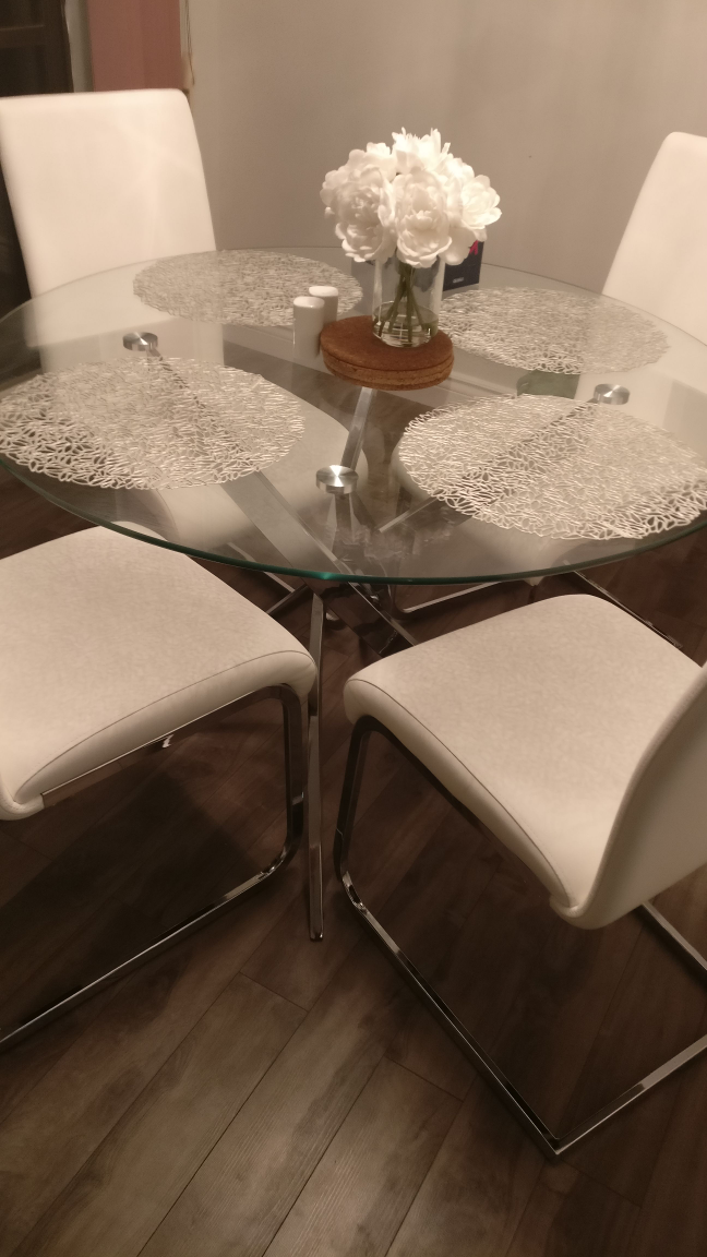 Modern Glass Dining Table with Chairs - photo 3