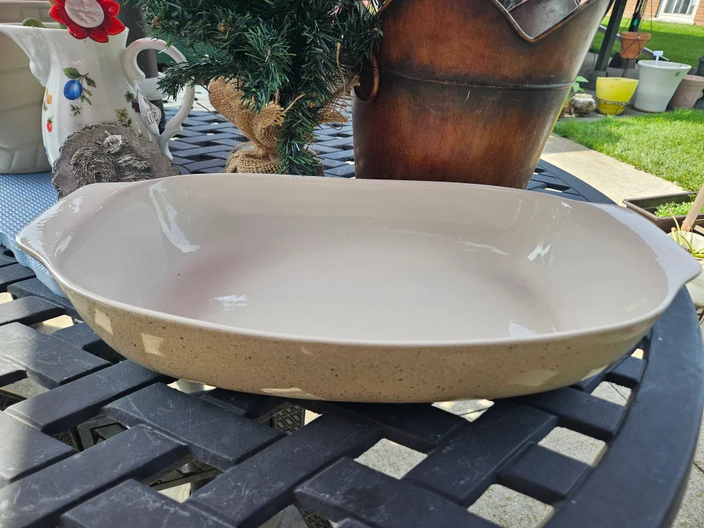 Portugal Neutral Toned Speckled Ceramic Baking Dish thumbnail