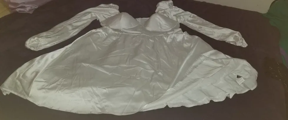 Shein White Dress with Long Sleeves thumbnail