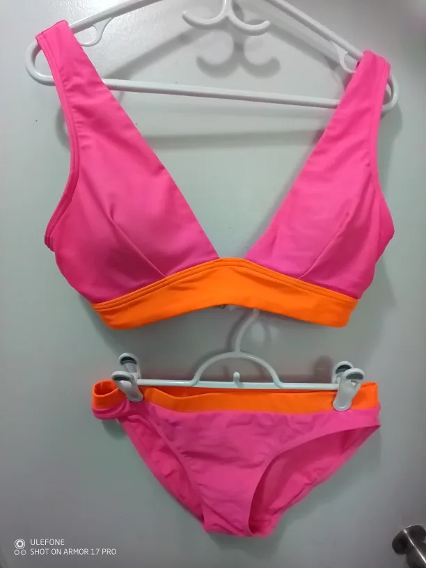 Pink and Orange Two-Piece Swimsuit thumbnail