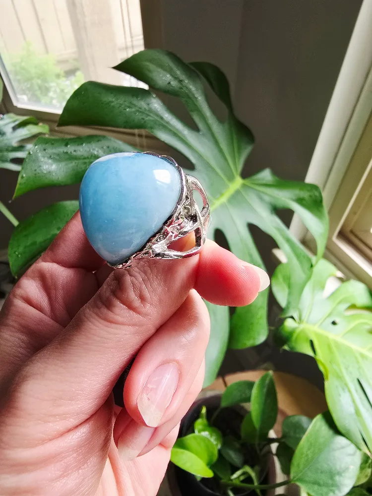 New Aquamarine natural 925 sterling silver ring image indicator(2)