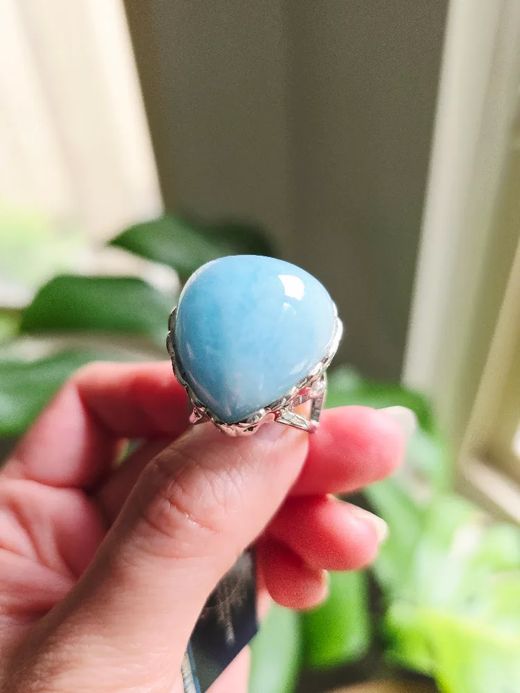 New Aquamarine natural 925 sterling silver ring image indicator(3)