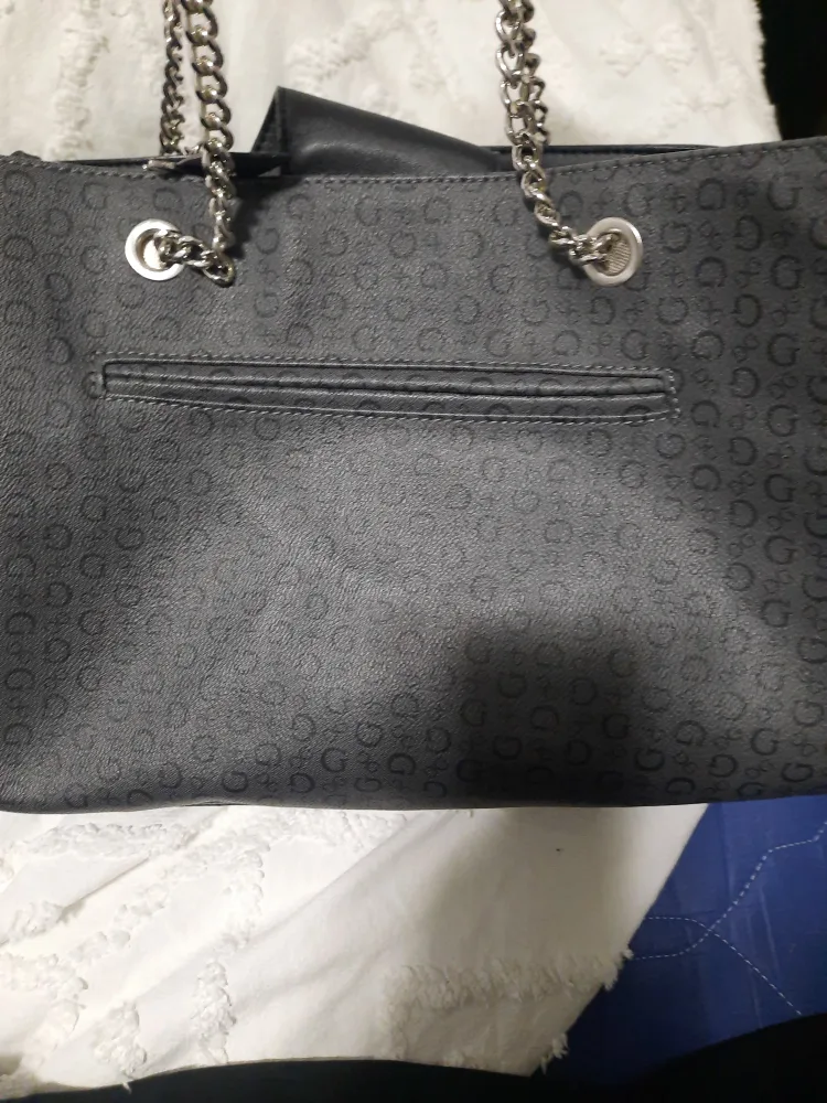 🥕GUESS Black Chain Strap Tote Bag image indicator(4)