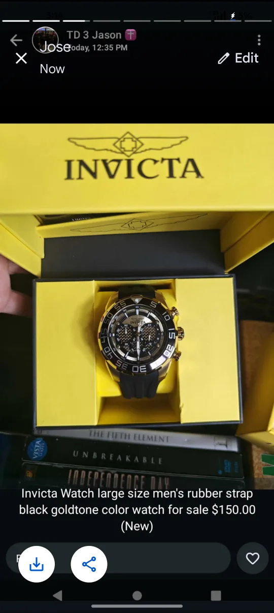 Invicta Men's Watch - Black and Gold image indicator(2)