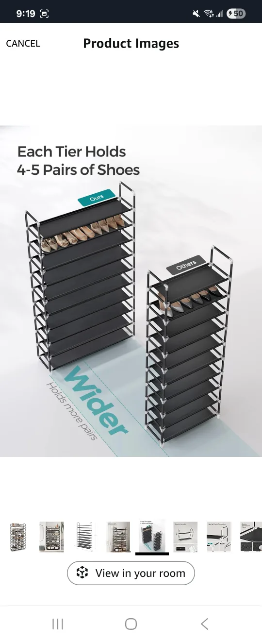 X-Large 10- Tier Shoe Rack, Slim and Space-Saving Design image indicator(6)