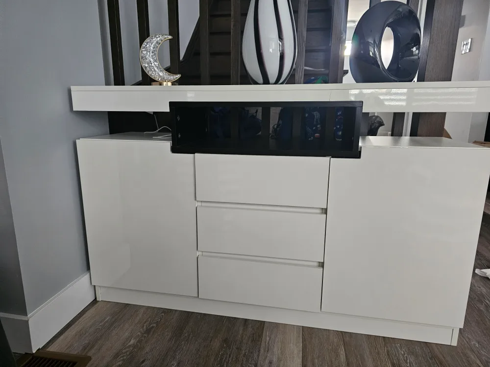 White Modern Credenza with Drawers image indicator(2)
