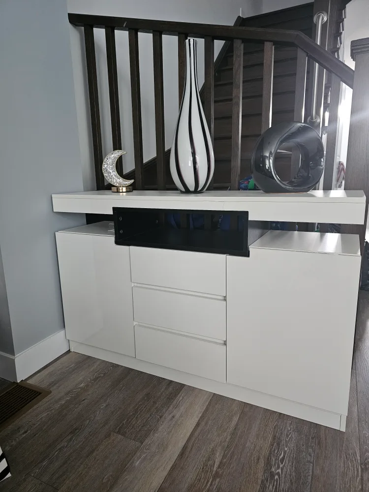 White Modern Credenza with Drawers image indicator(3)