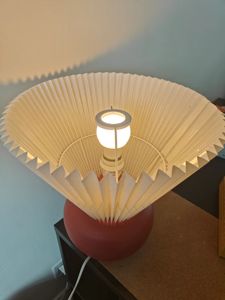 Pleated Table Lamp - Red Base image indicator(2)