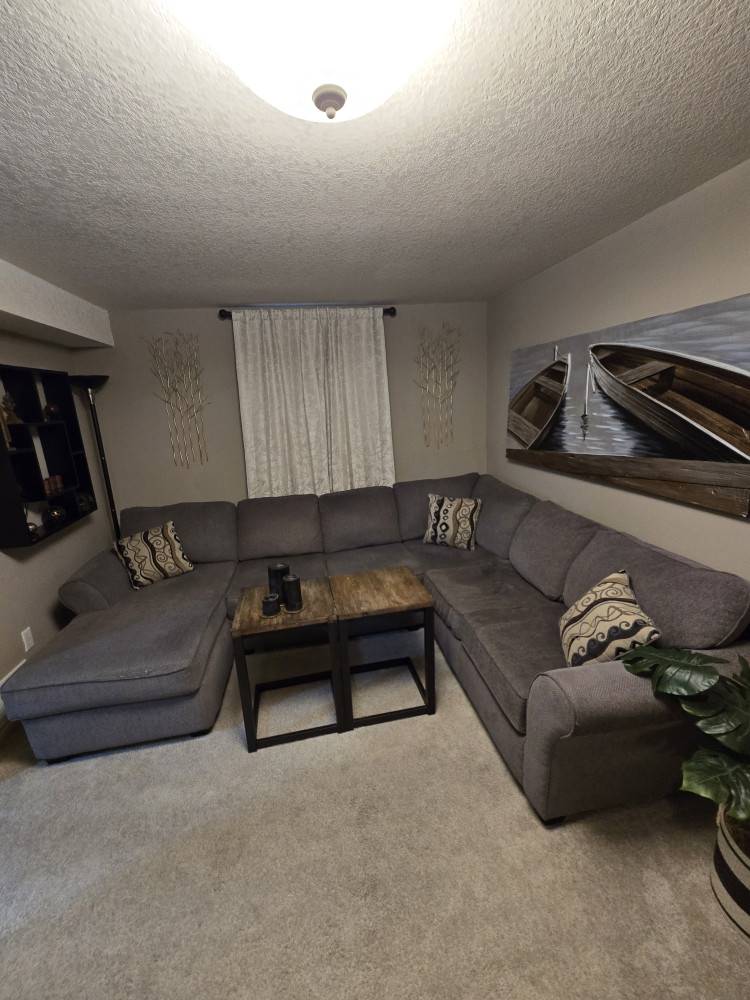 U-shaped 4 pc Sectional Sofa and 2 C-shaped tables