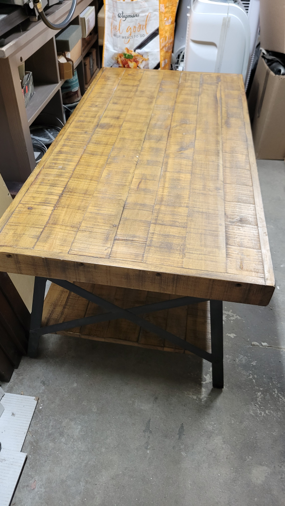 Wooden Coffee Table with Metal Legs - photo 2