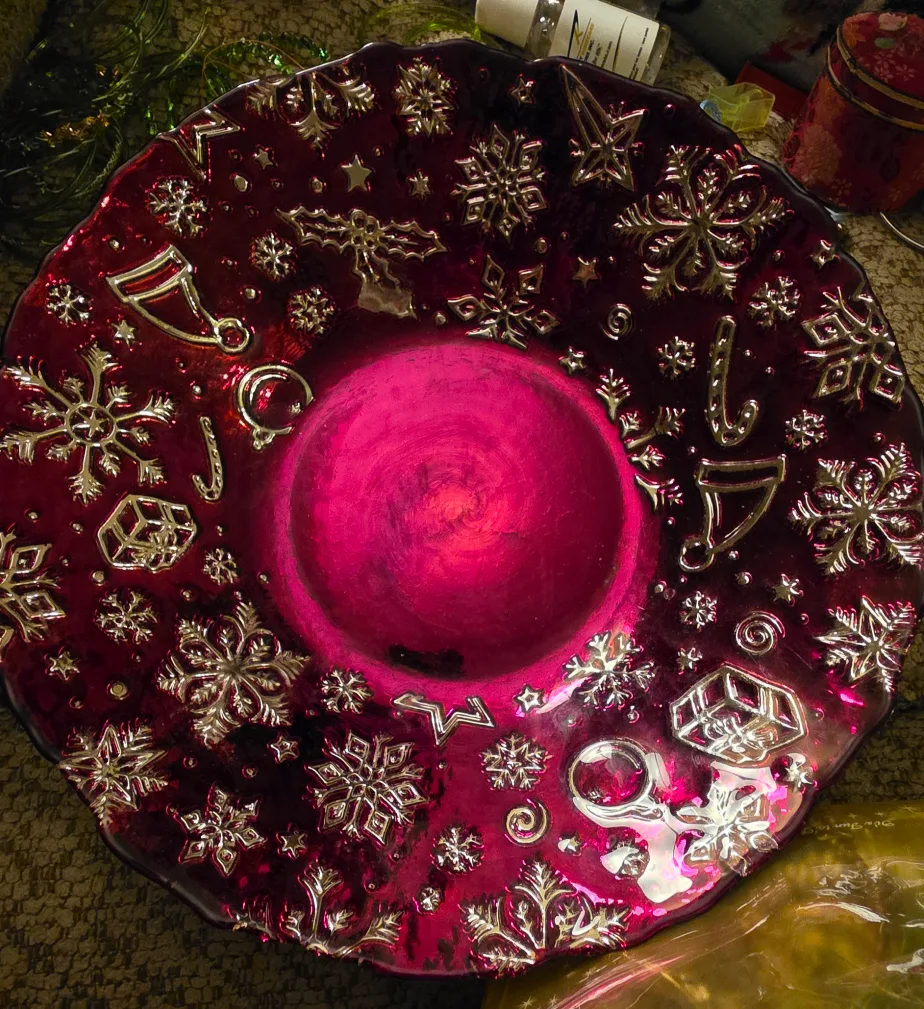 Red & Gold Christmas Serving Platter thumbnail