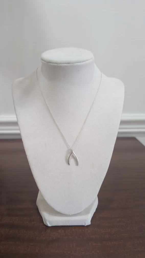 Tiffany & Co. Wishbone Pendant Necklace - 16" sterling silver thumbnail