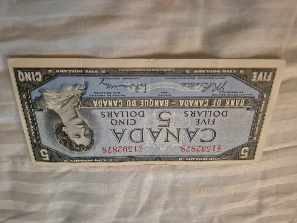 Vintage Canadian $5 Bank Note thumbnail