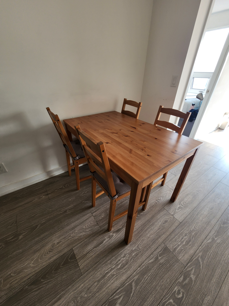 IKEA HÄGERNÄS Table and 4 chairs, antique stain pine - photo 3