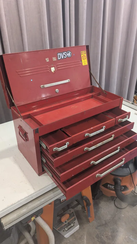 Beach Red Metal Tool Chest with drawers thumbnail