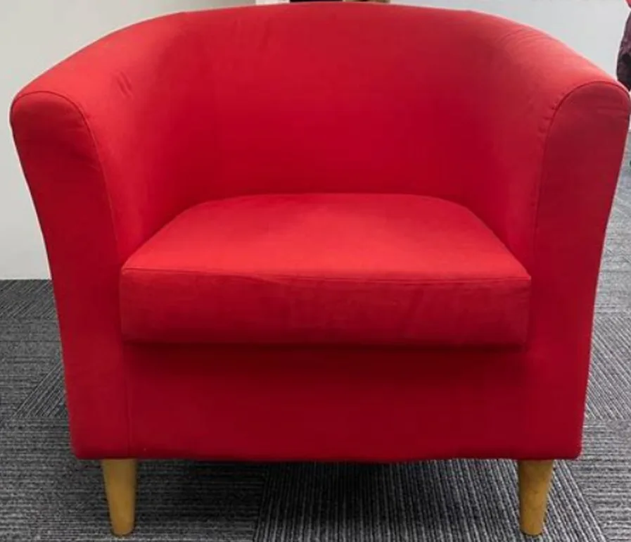 2 Red Armchairs - Cozy and Stylish! thumbnail