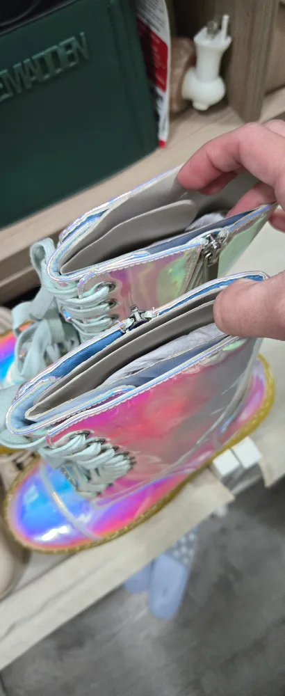 Dolls Kill Iridescent Lace-Up Combat Boots image indicator(4)