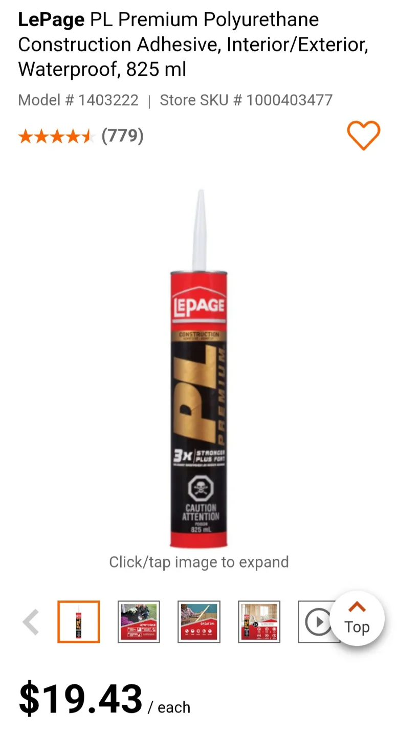 LePage PL Premium Construction Adhesive image indicator(2)