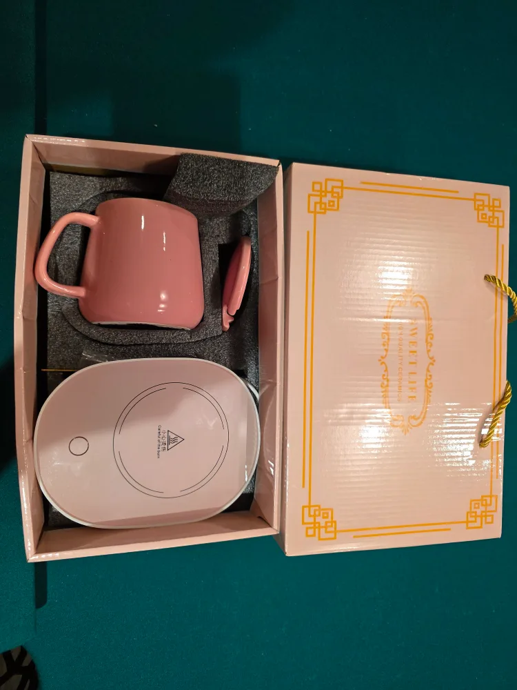Pink Coffee Mug & Warmer Set thumbnail