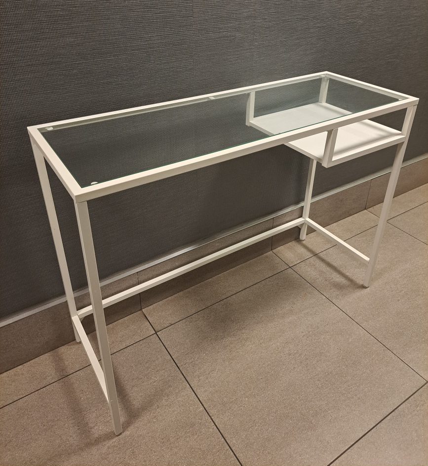 Laptop Table/Desk - White/Glass