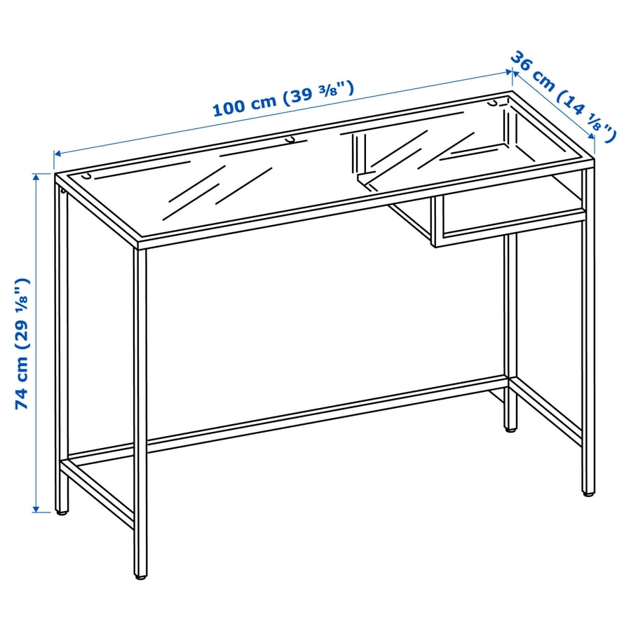 Laptop Table/Desk - White/Glass - photo 3