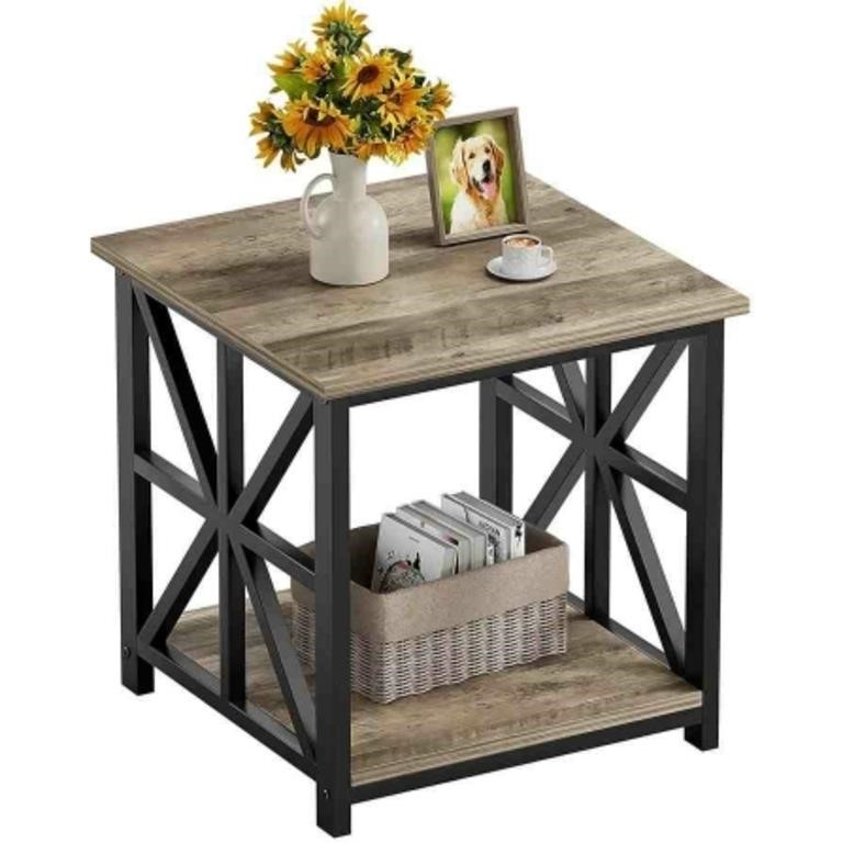 Grey Wash End Table - 60x60x59.5cm