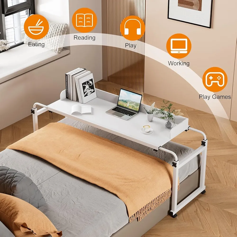 White Adjustable Bedside Table - photo 3