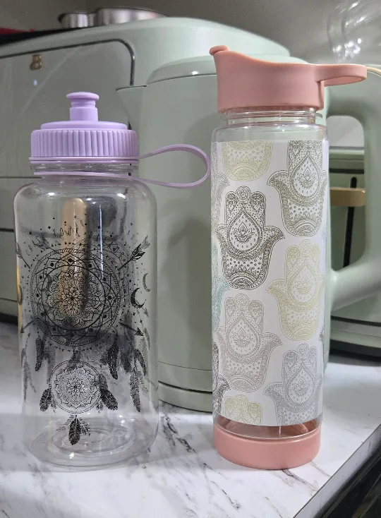 Two Water Bottles with Designs thumbnail