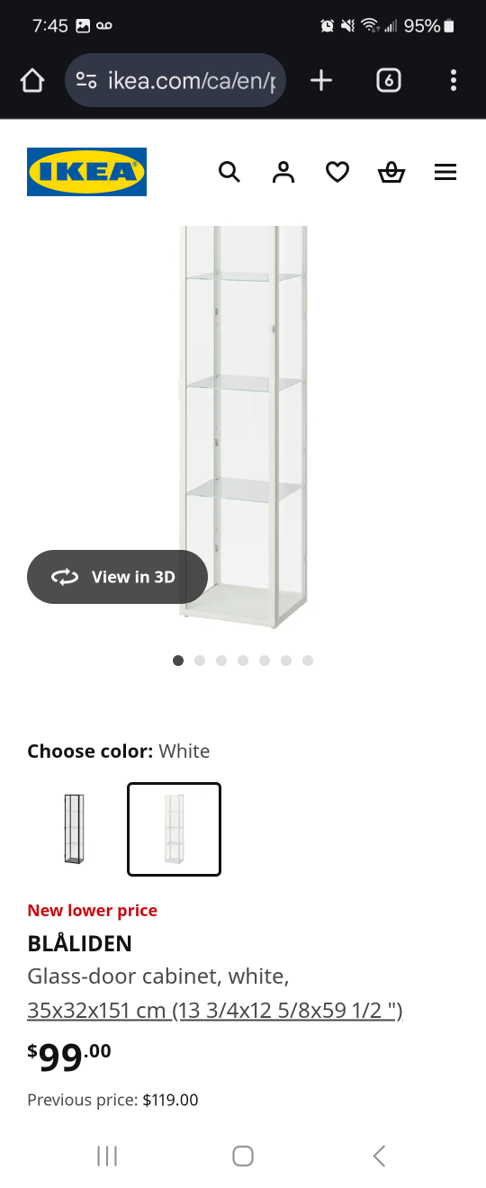 IKEA BLÅLIDEN Glass-door cabinet, white - photo 4