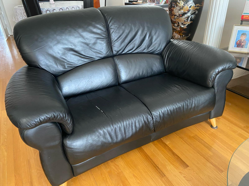 Black Leather Loveseat