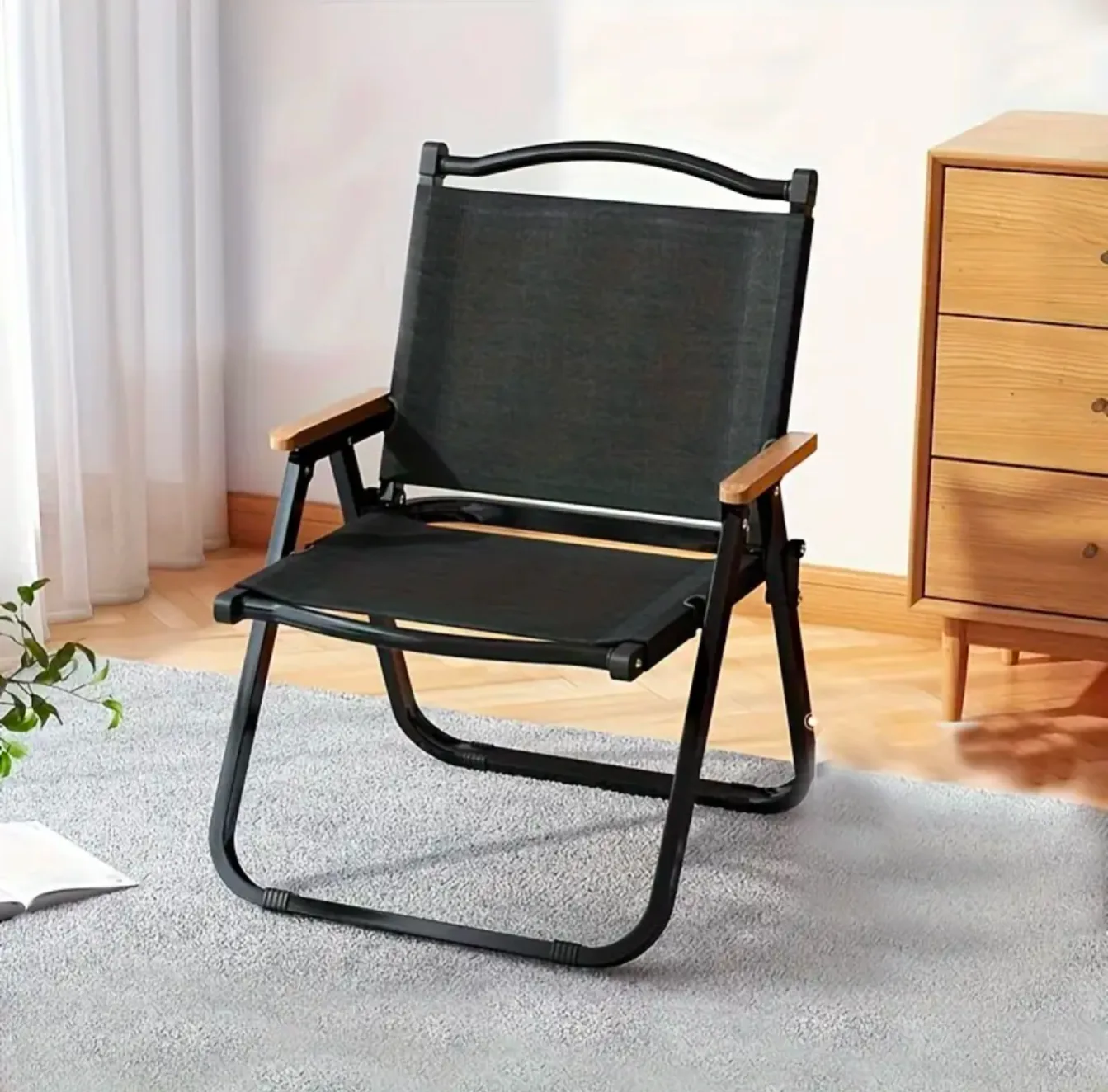 Black Folding Patio Chair thumbnail