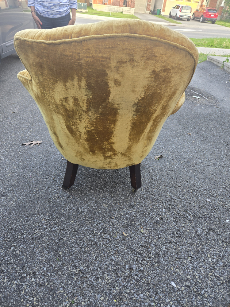 Vintage Yellow Velvet Armchair - photo 2