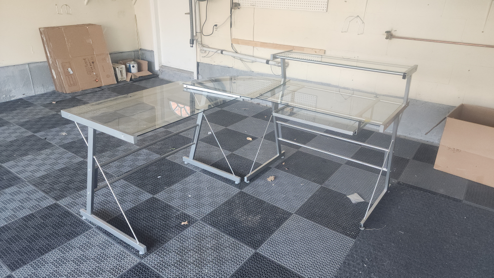 Modern Glass Computer Desk Set