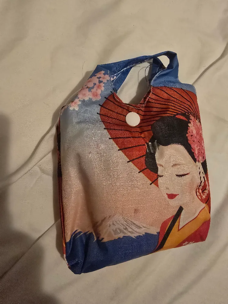 Reusable Shopping Bag with Geisha Design Japan thumbnail