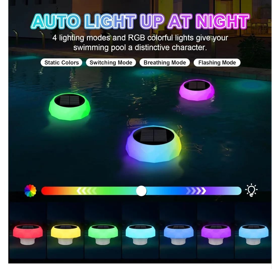 Solar Pool Lights with Chlorine Box. 2pcs image indicator(8)