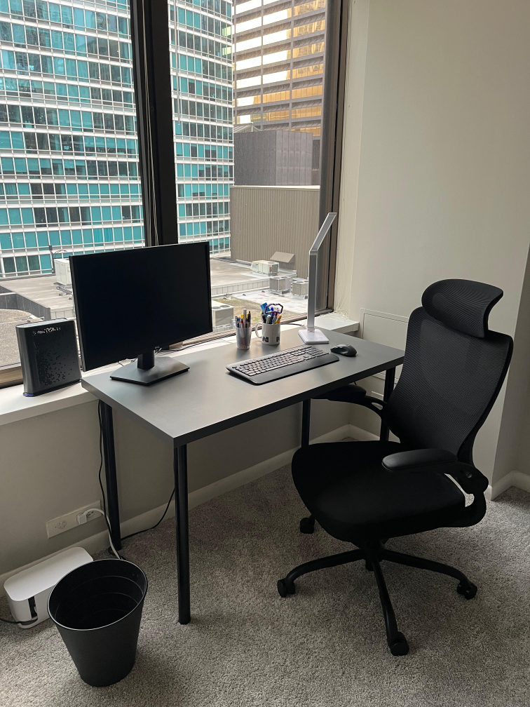 Ergonomic Chair, Desk Lamp