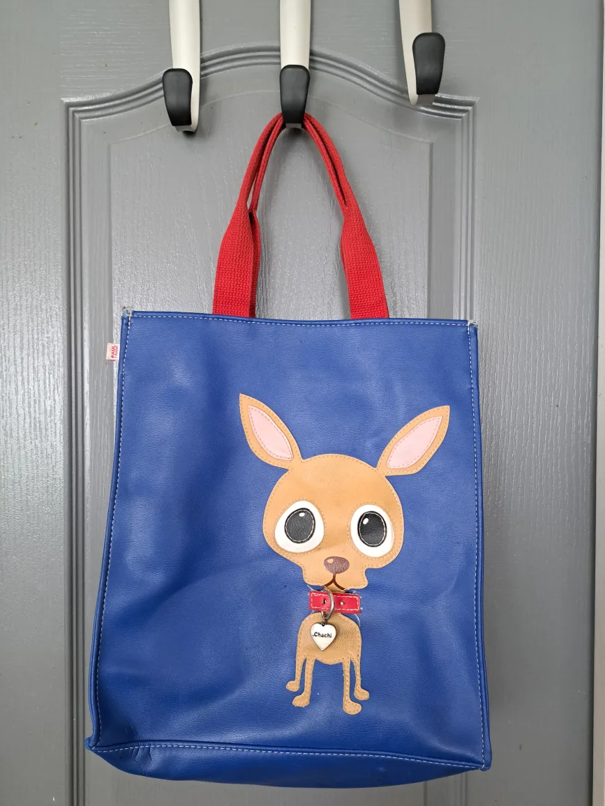 Rare Vintage Paul Frank Tote Bag Chachi Chihuahua Leather thumbnail