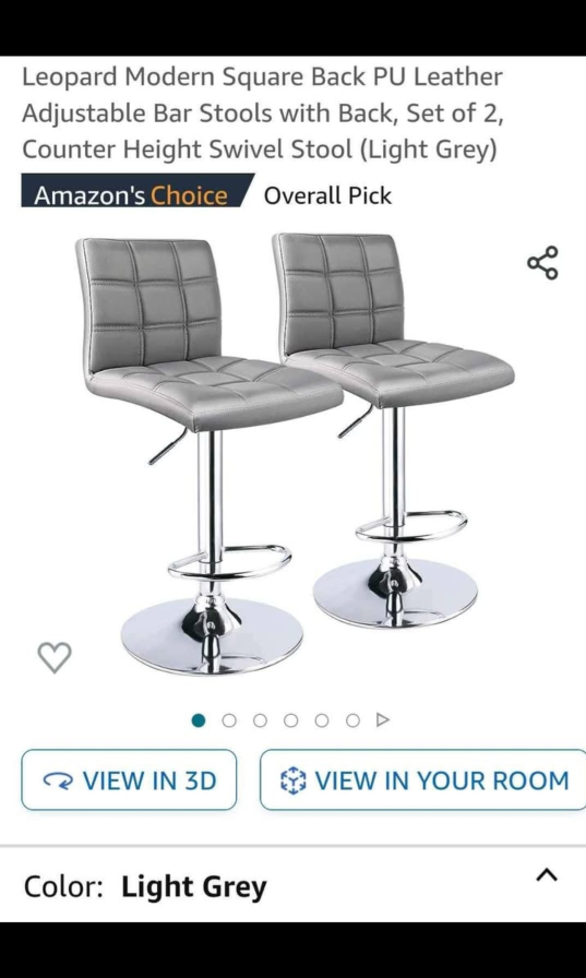 New Leopard Modern Square Back Adjustable Bar Stools