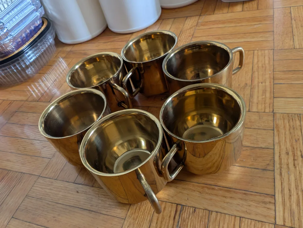 Set of Gold Tone Mugs thumbnail