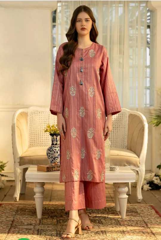 Prime Point Embroidered Pink Kurta Set thumbnail