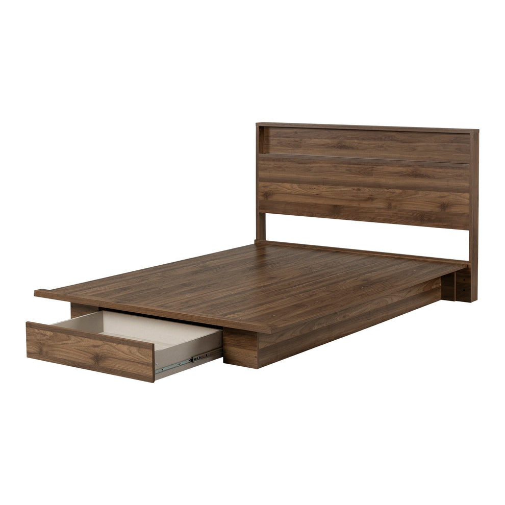 Queen Size Platform Bed with Storage Drawer
