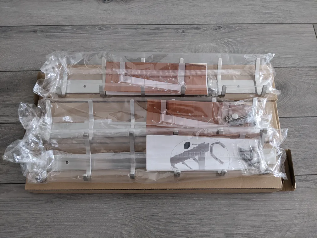 3 Pack New Wall Mounted Coat Rack with Hooks thumbnail