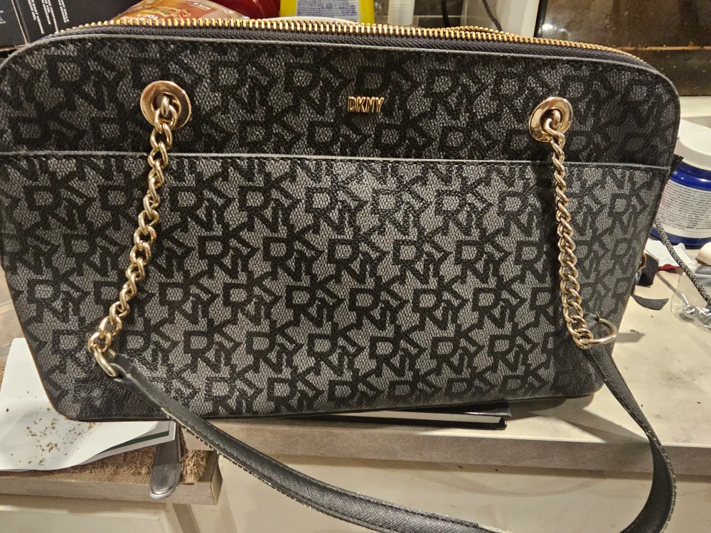 DKNY Black Patterned Shoulder Bag image indicator(3)
