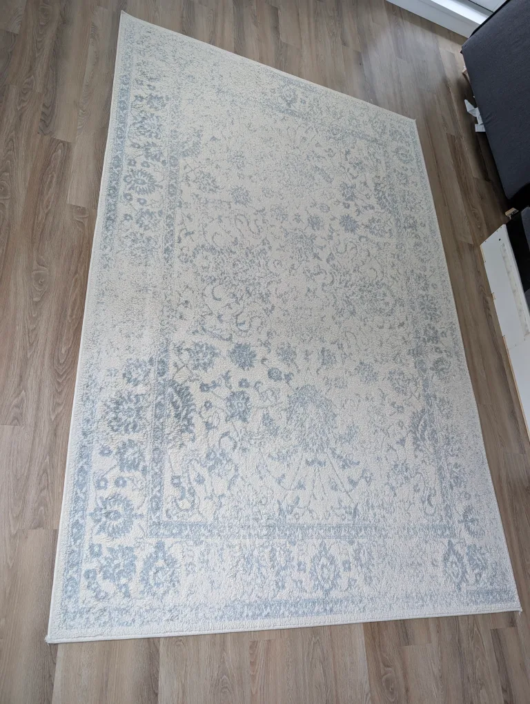 Patterned Area Rug - Light Blue & White thumbnail