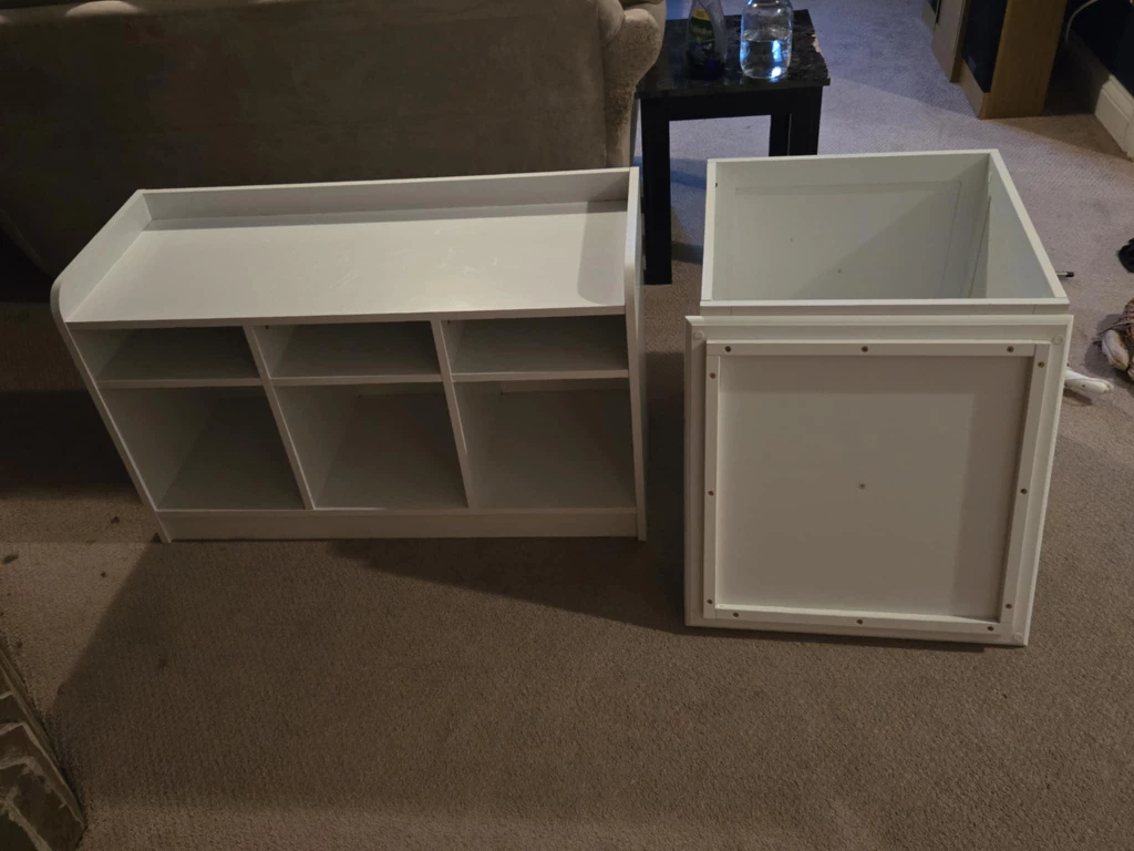 White Storage Unit With Shelves
