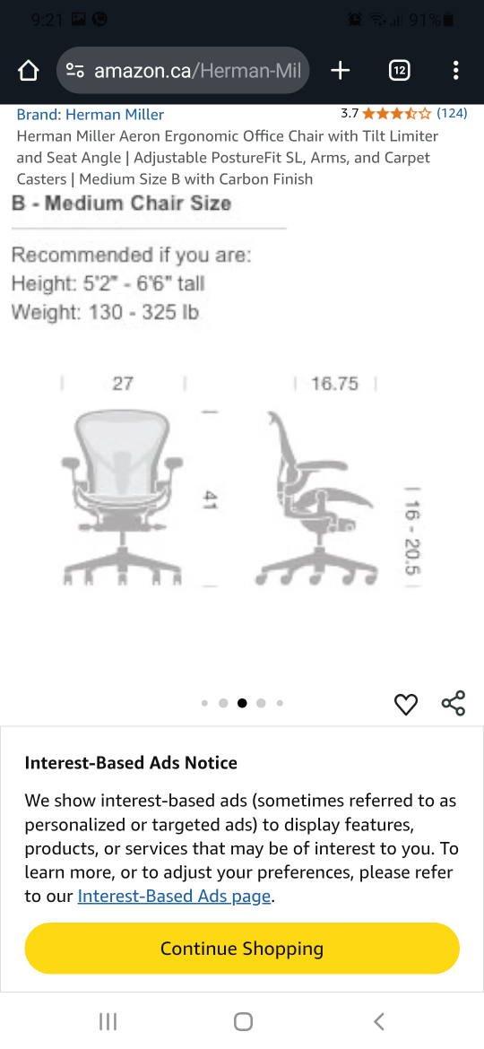 Herman Miller Aeron Ergonomic Office Chair - Medium B - photo 2