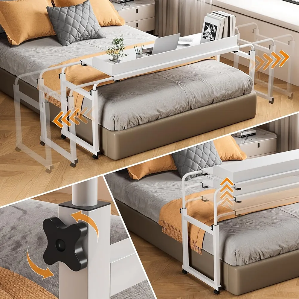 White Adjustable Bedside Table - photo 4