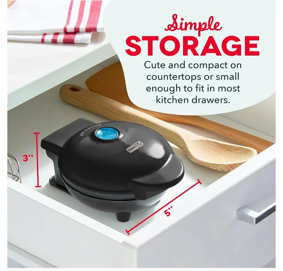Dash Mini Waffle Maker - Black thumbnail