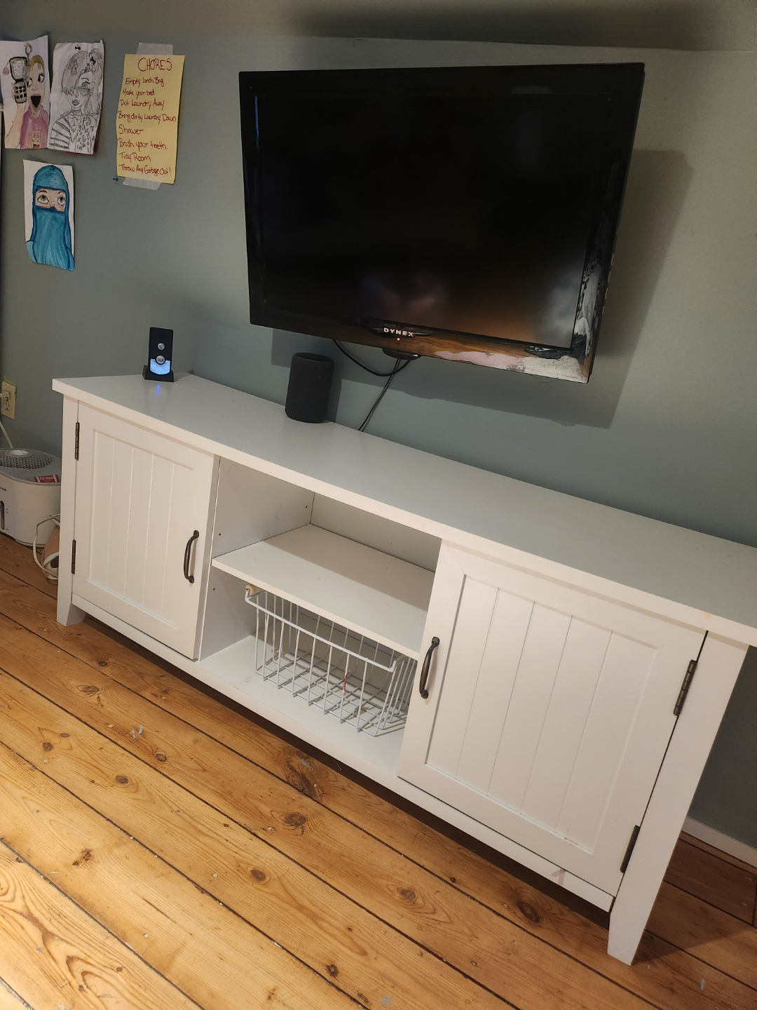 White TV Stand with Storage - photo 2